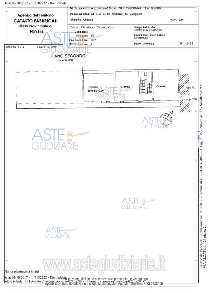 Planimetria del bene