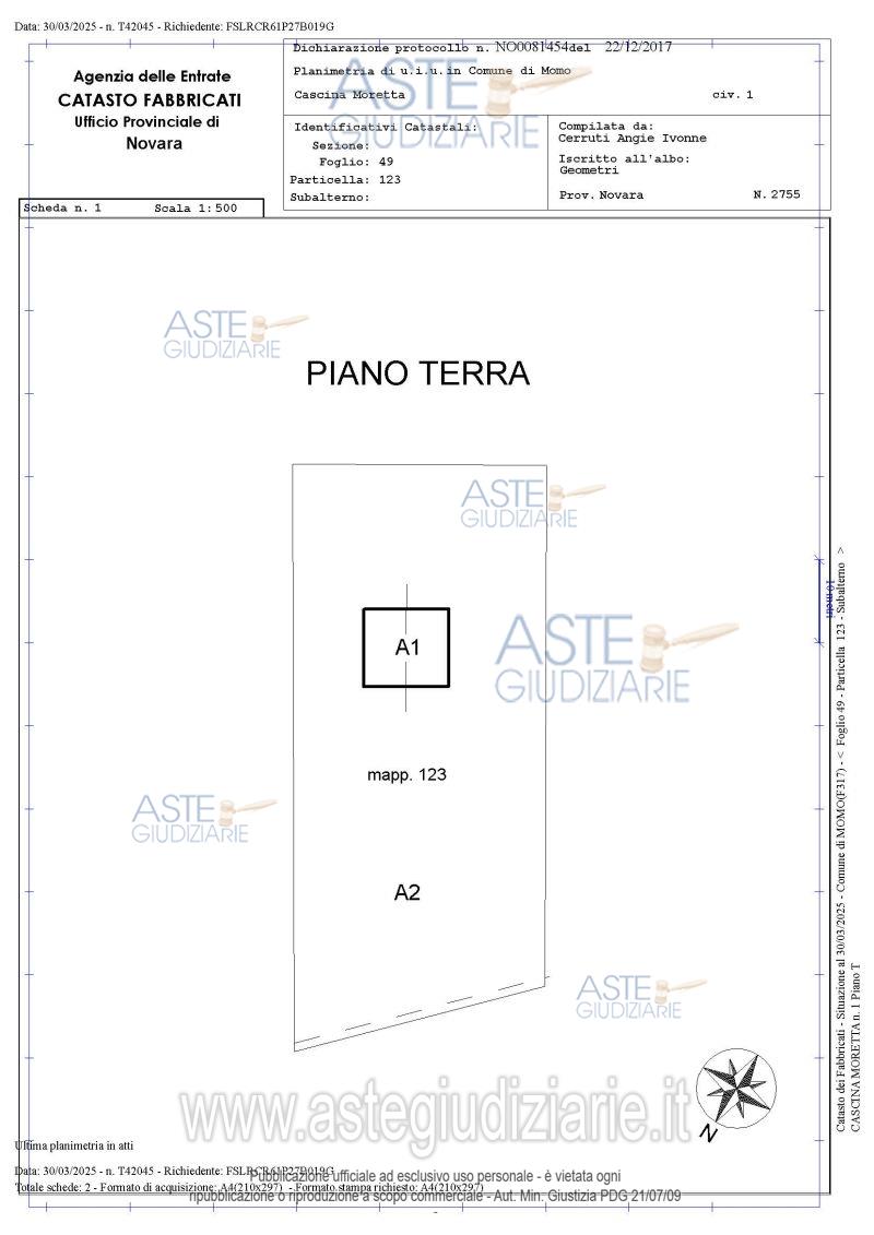 Planimetria del bene