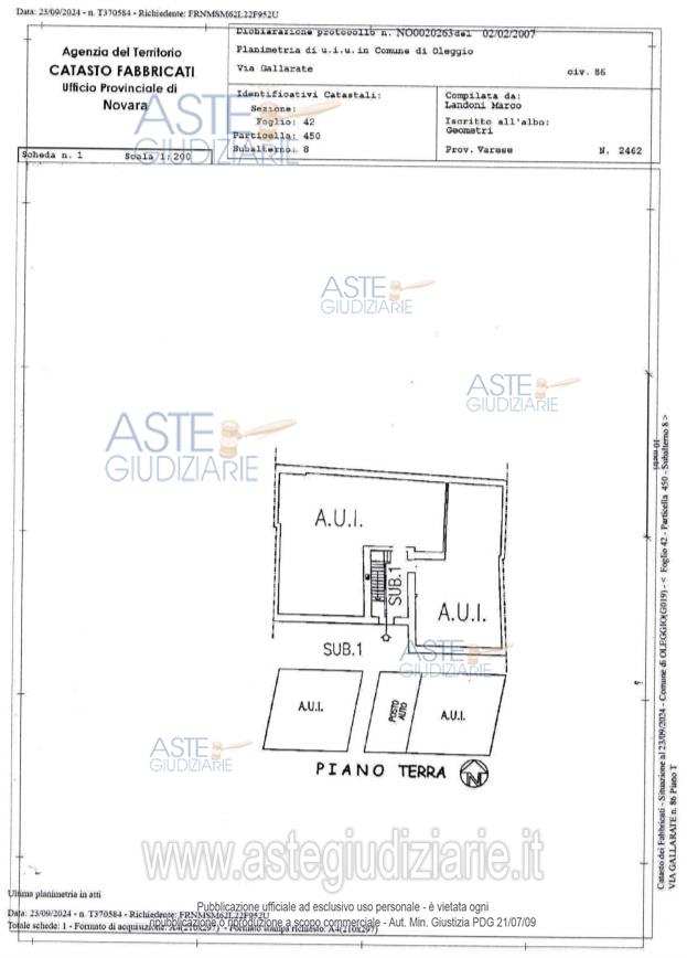 Planimetria del bene