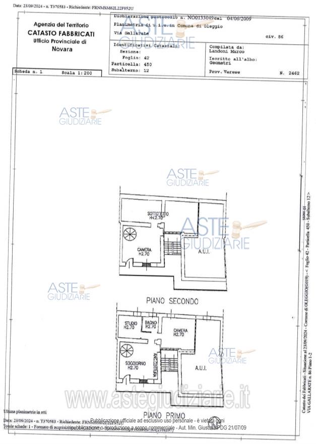 Planimetria del bene