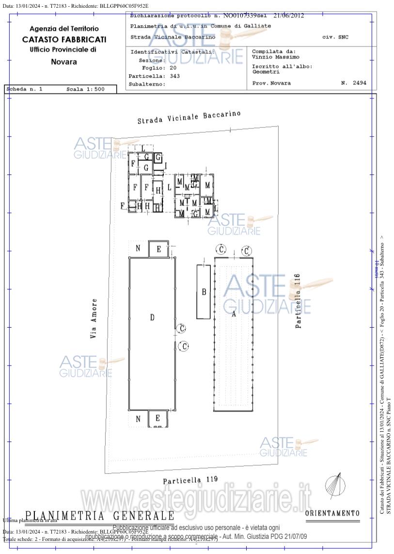 Planimetria del bene