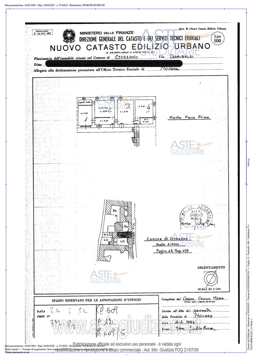 Planimetria del bene