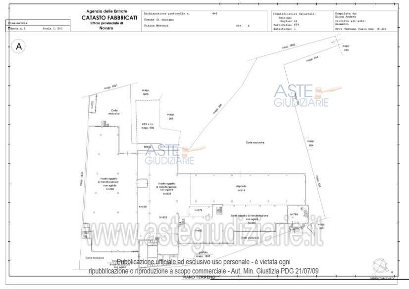Planimetria del bene