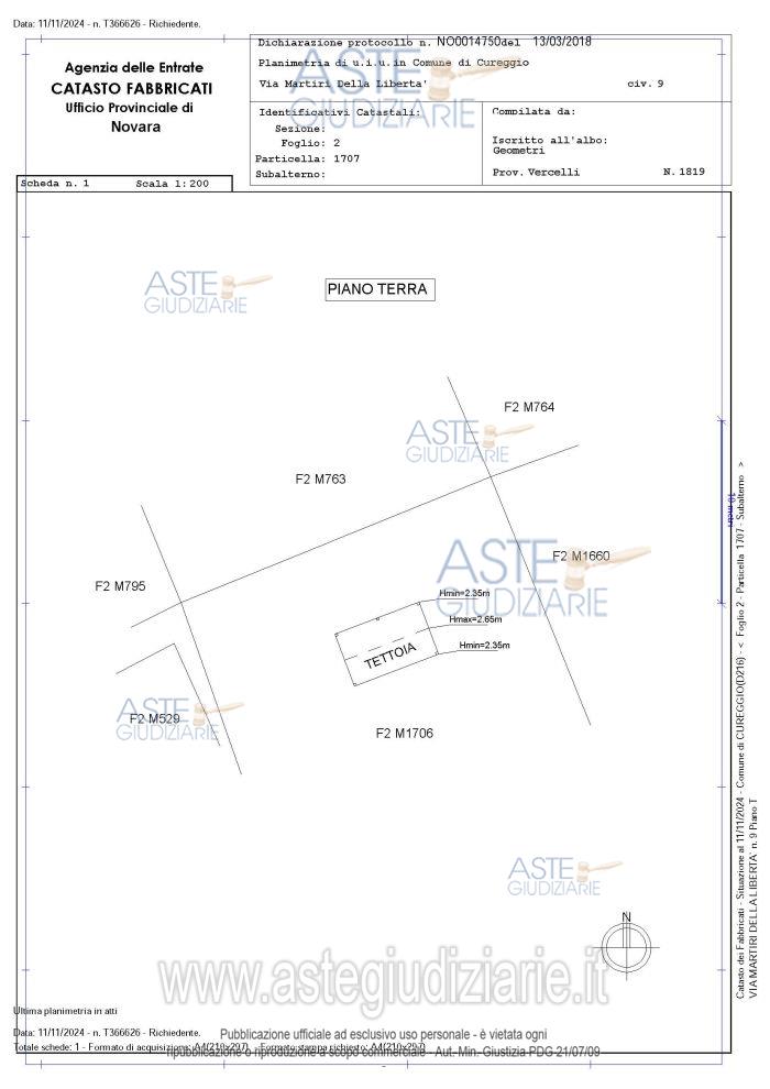 Planimetria del bene