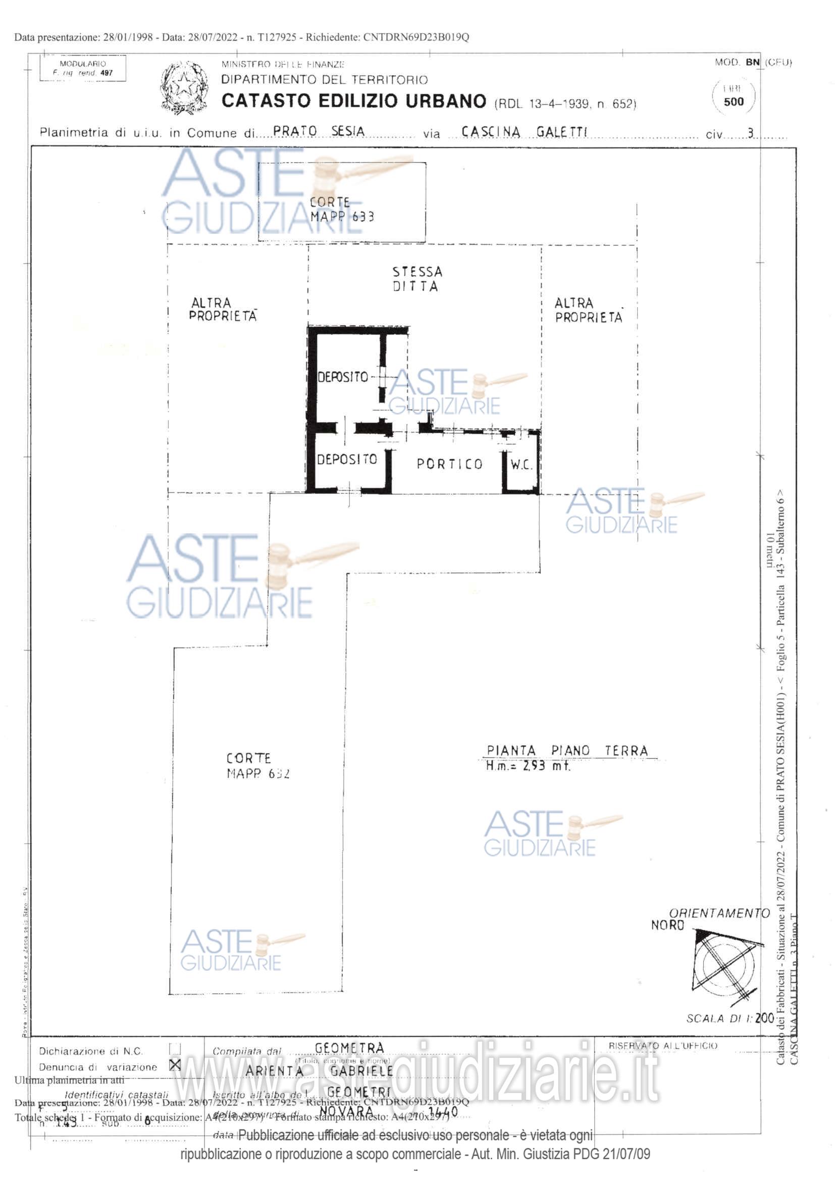 Planimetria del bene