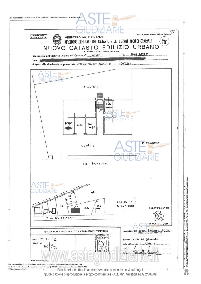 Planimetria del bene