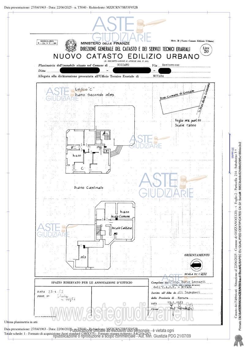 Planimetria del bene