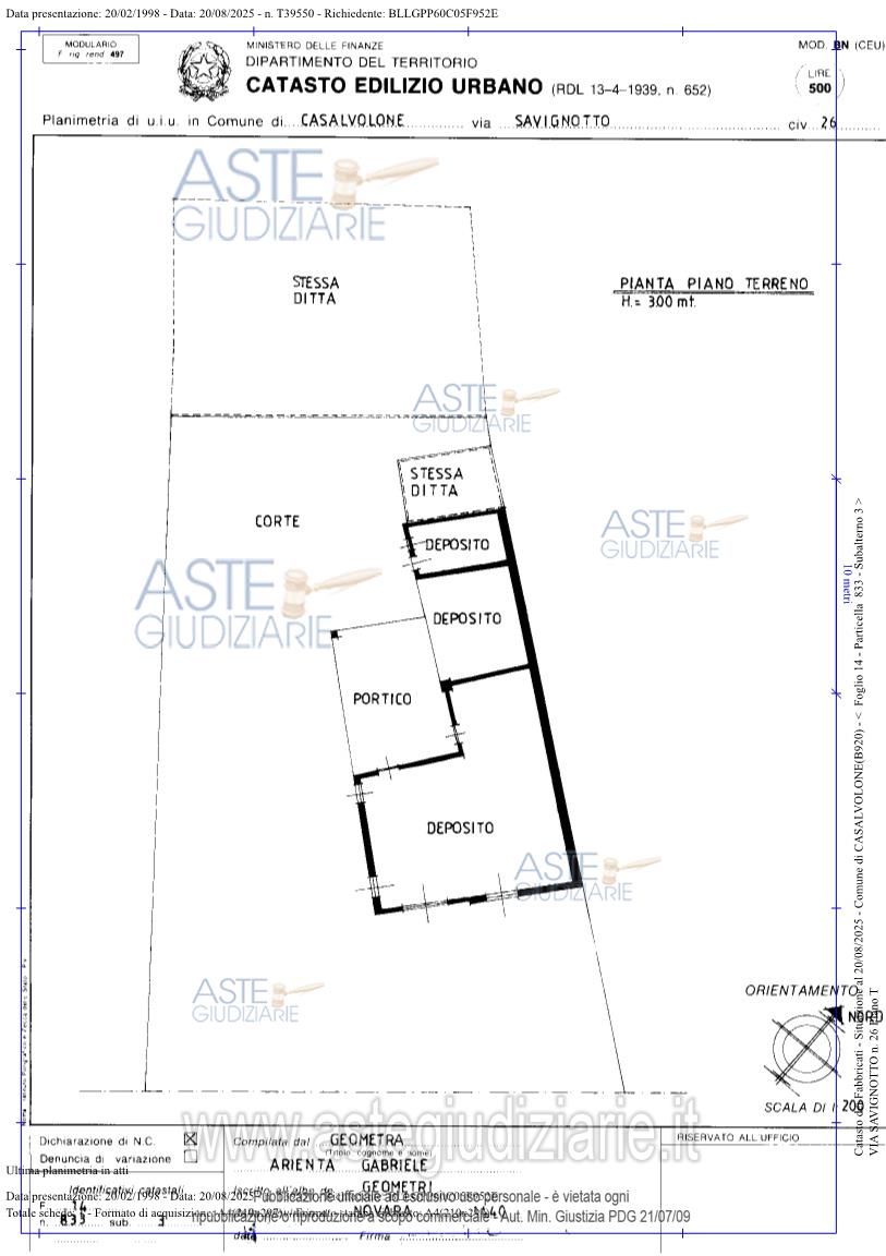 Planimetria del bene