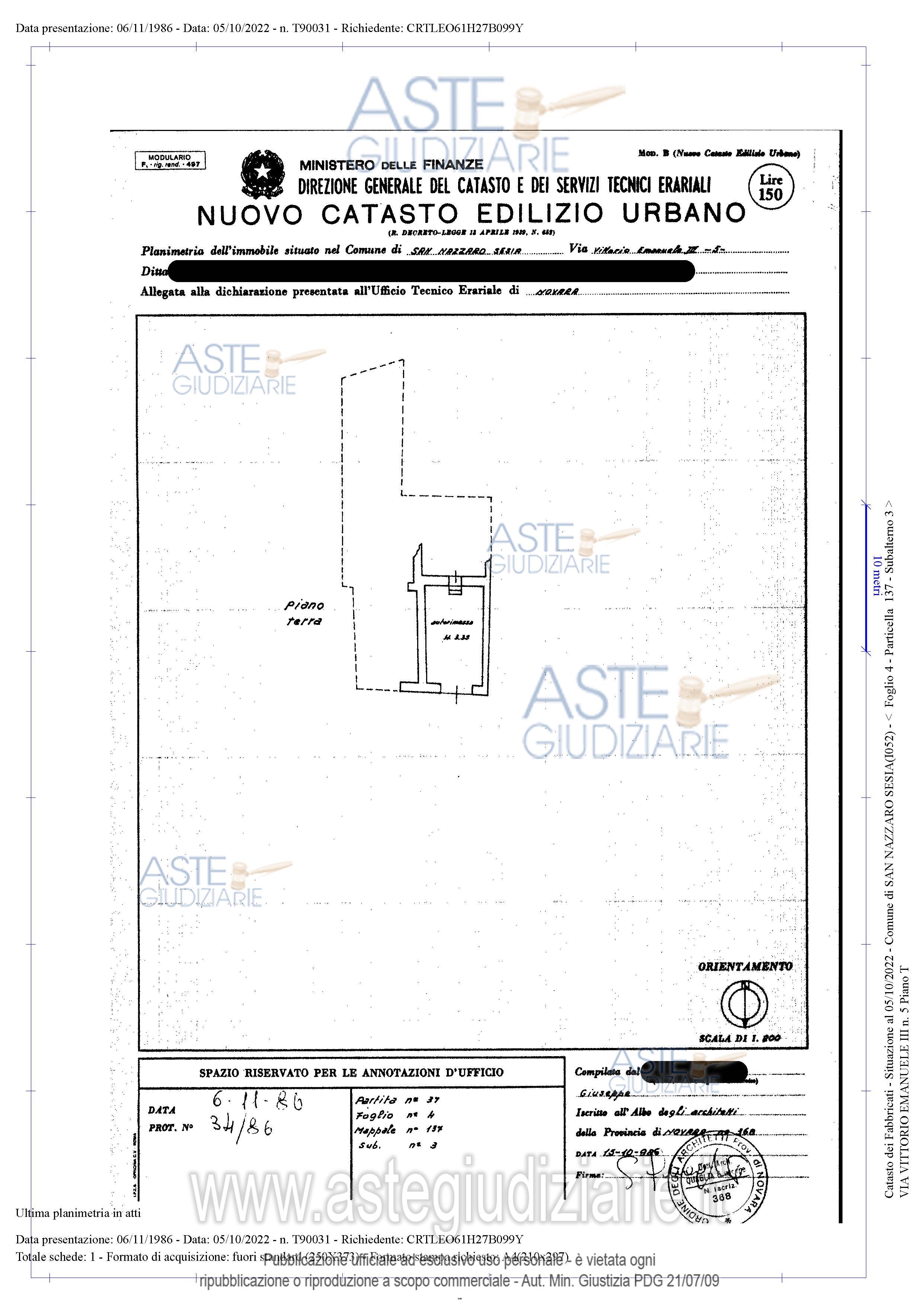 Planimetria del bene