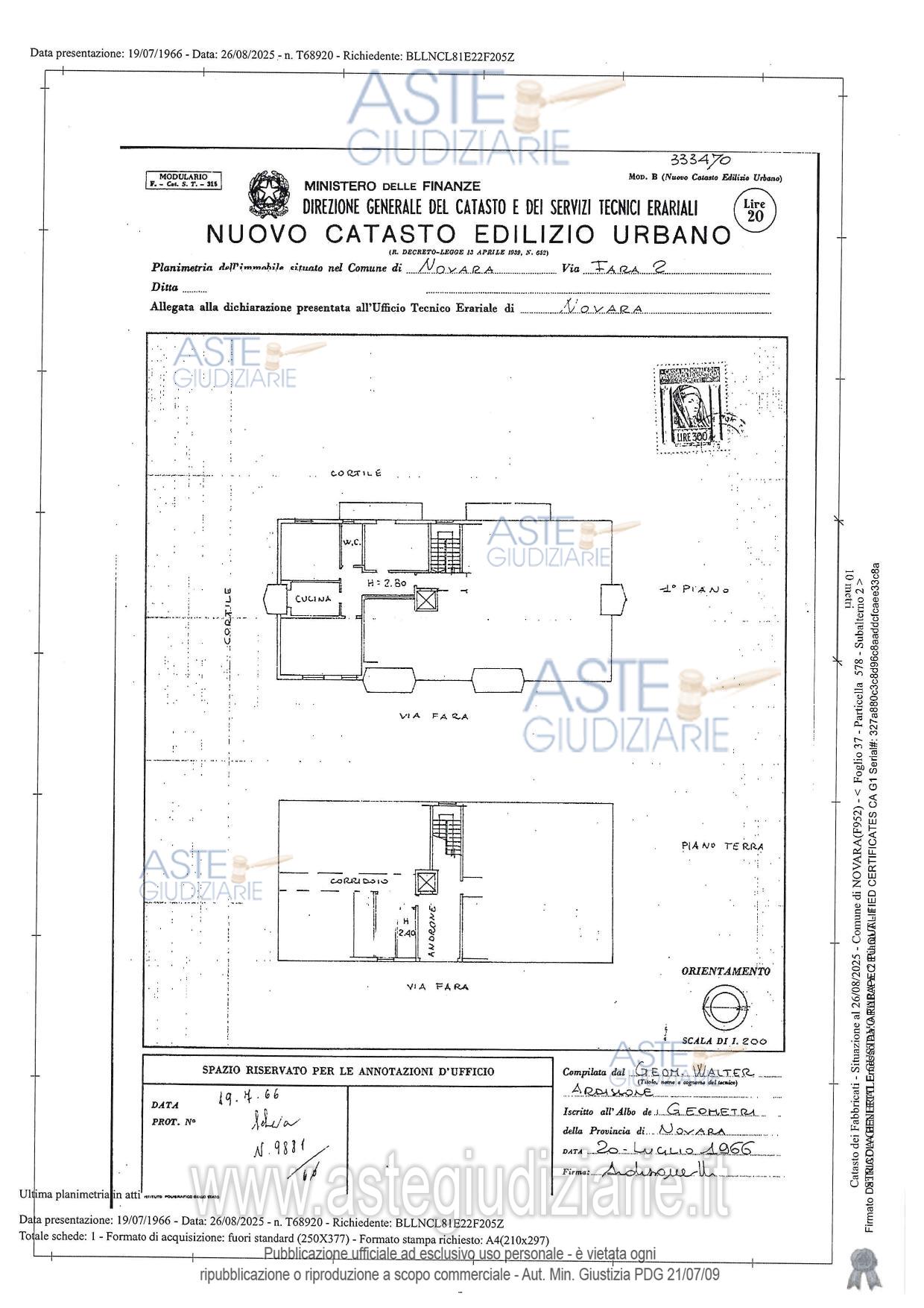 Planimetria del bene