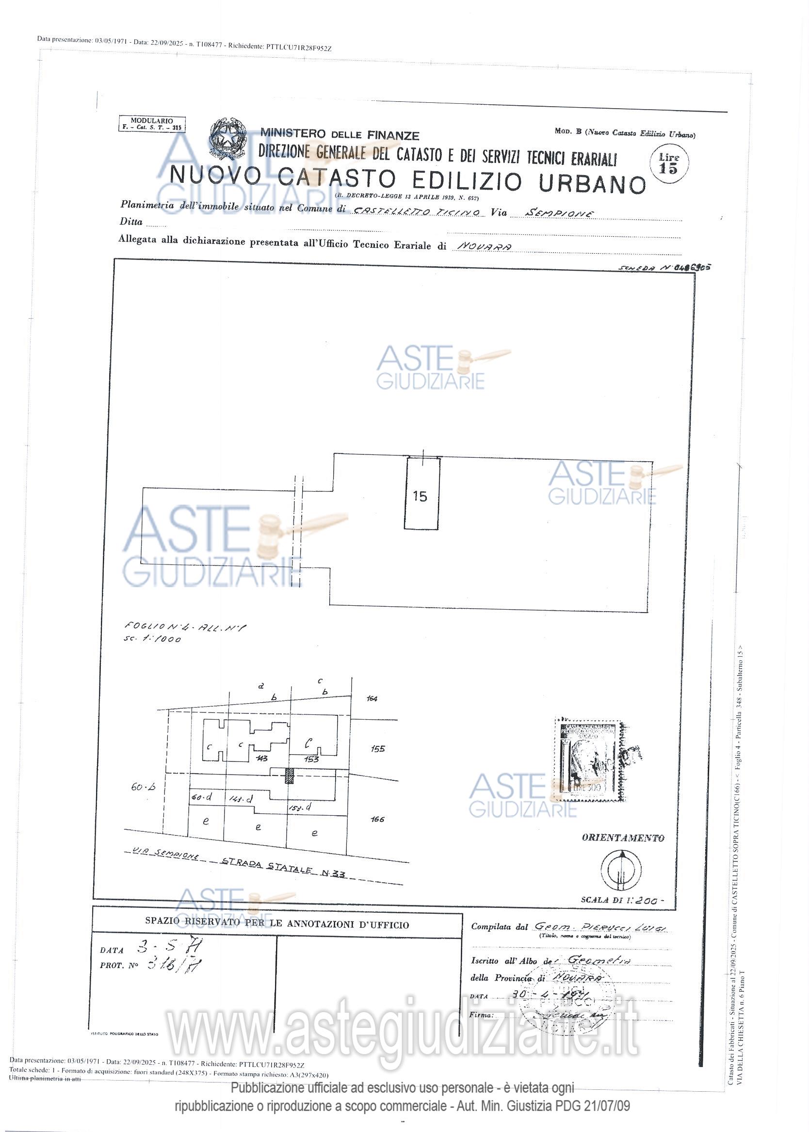 Planimetria del bene