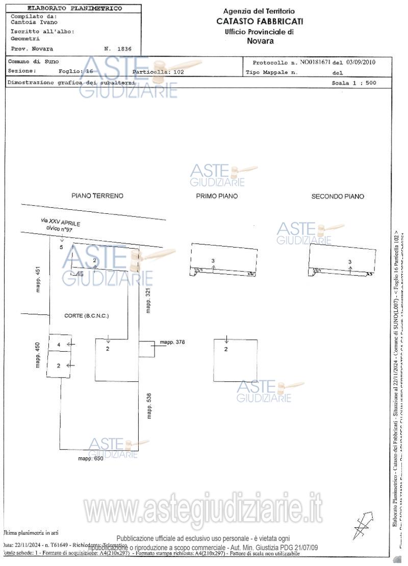 Planimetria del bene