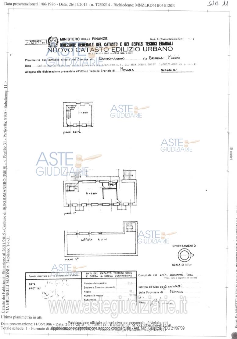 Planimetria del bene