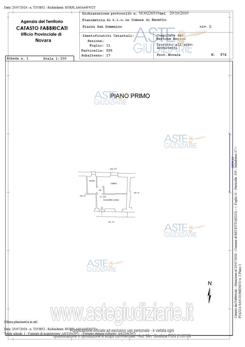 Planimetria del bene