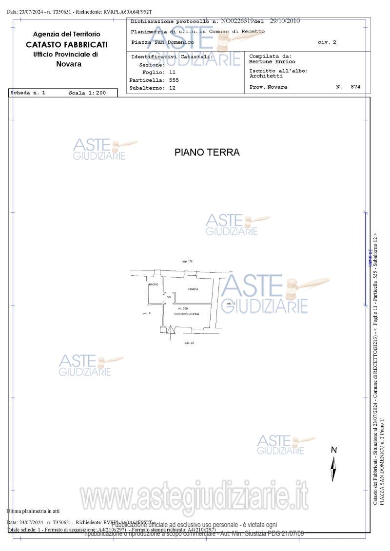 Planimetria del bene