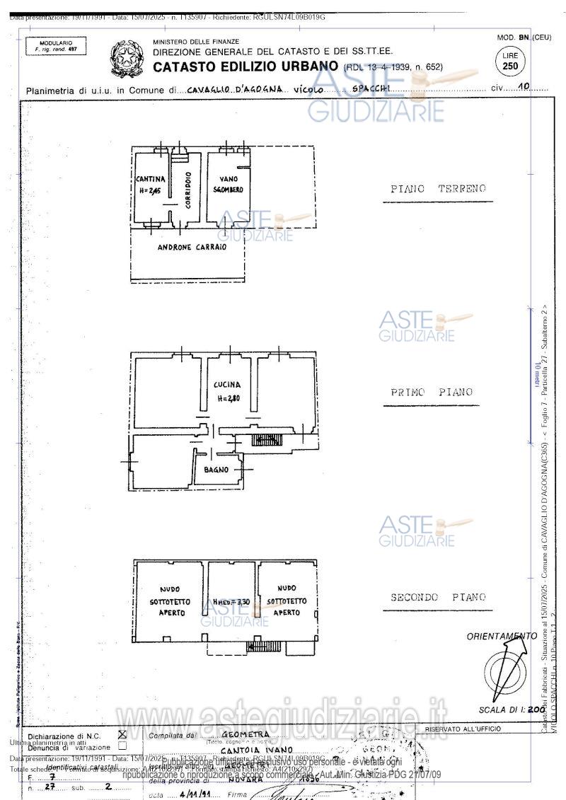 Planimetria del bene