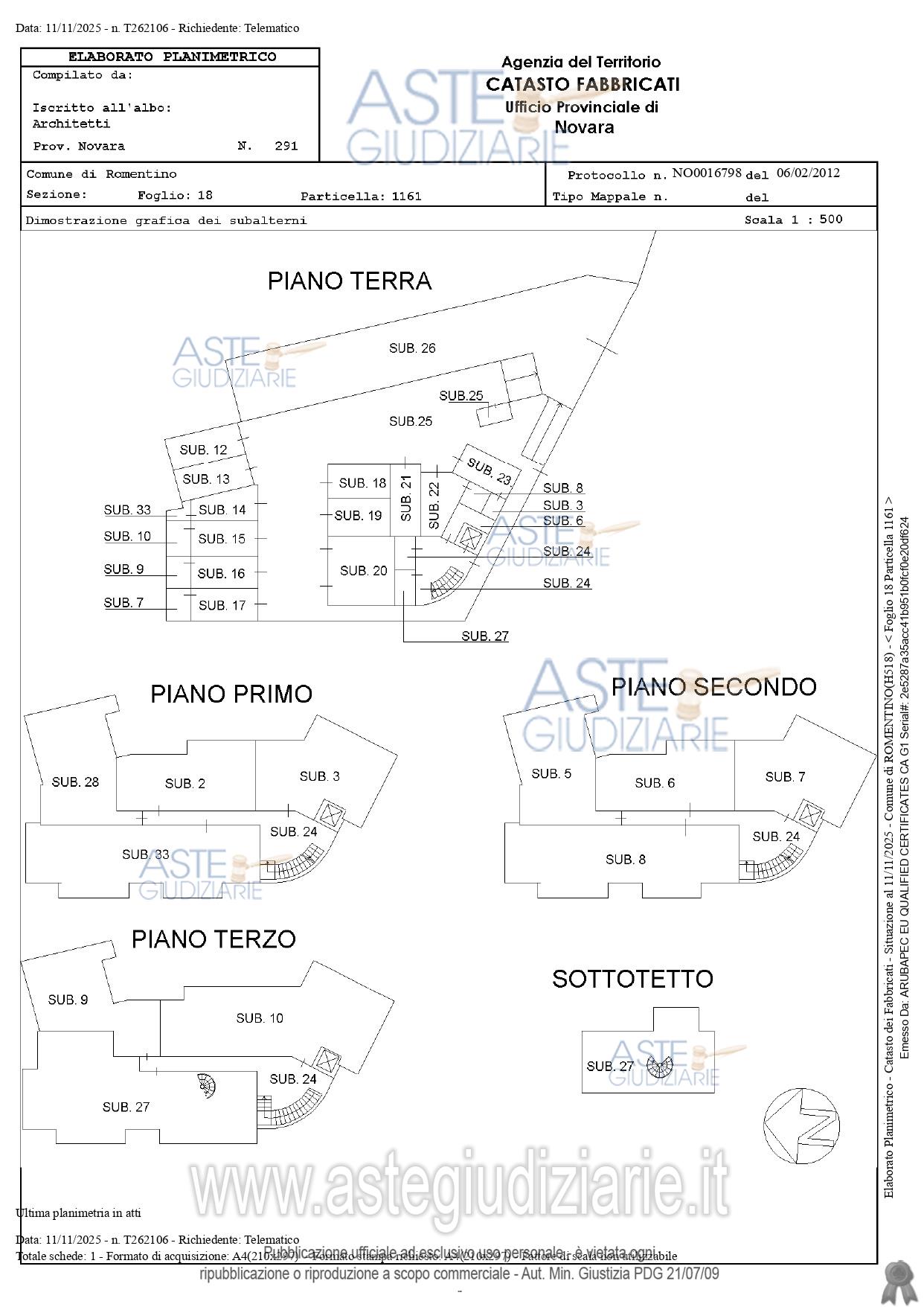 Planimetria del bene
