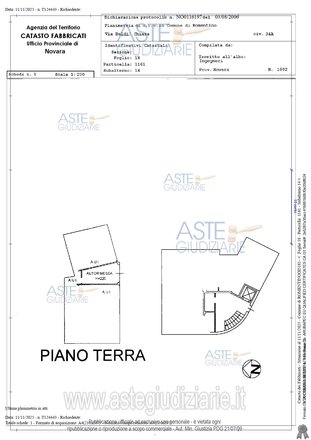 Planimetria del bene