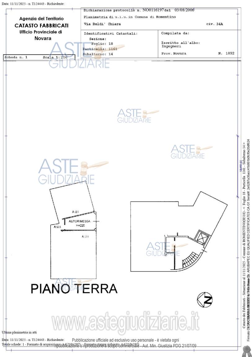 Planimetria del bene