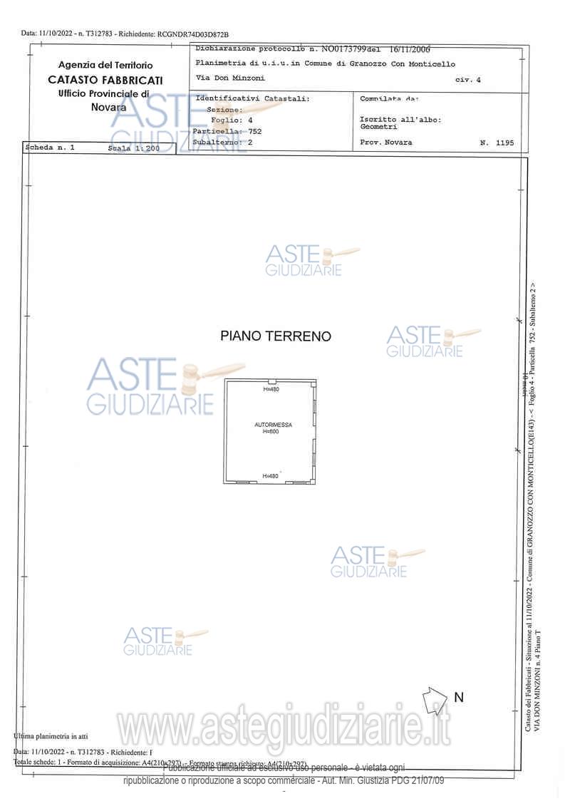 Planimetria del bene