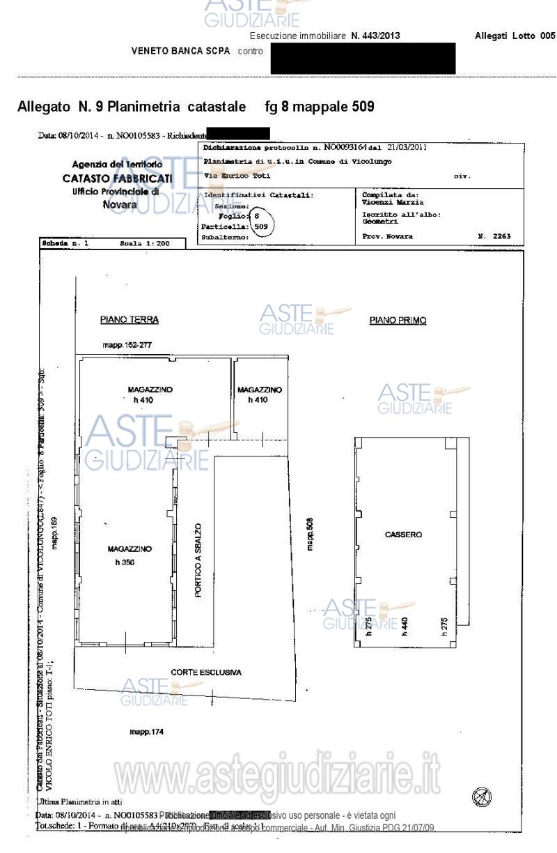 Planimetria del bene