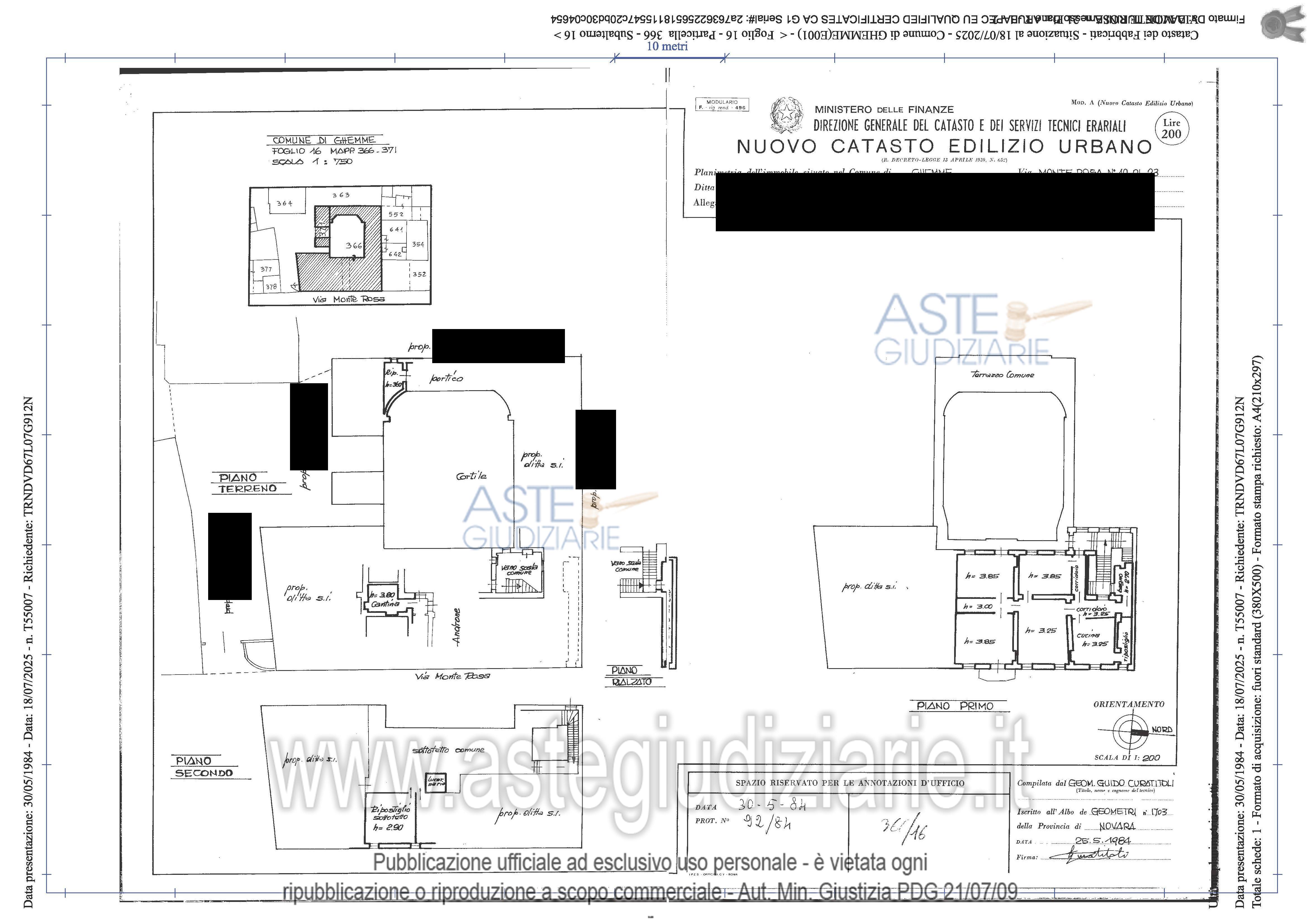 Planimetria del bene