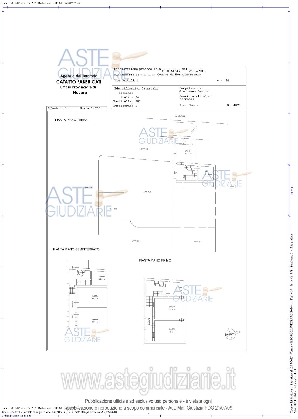 Planimetria del bene