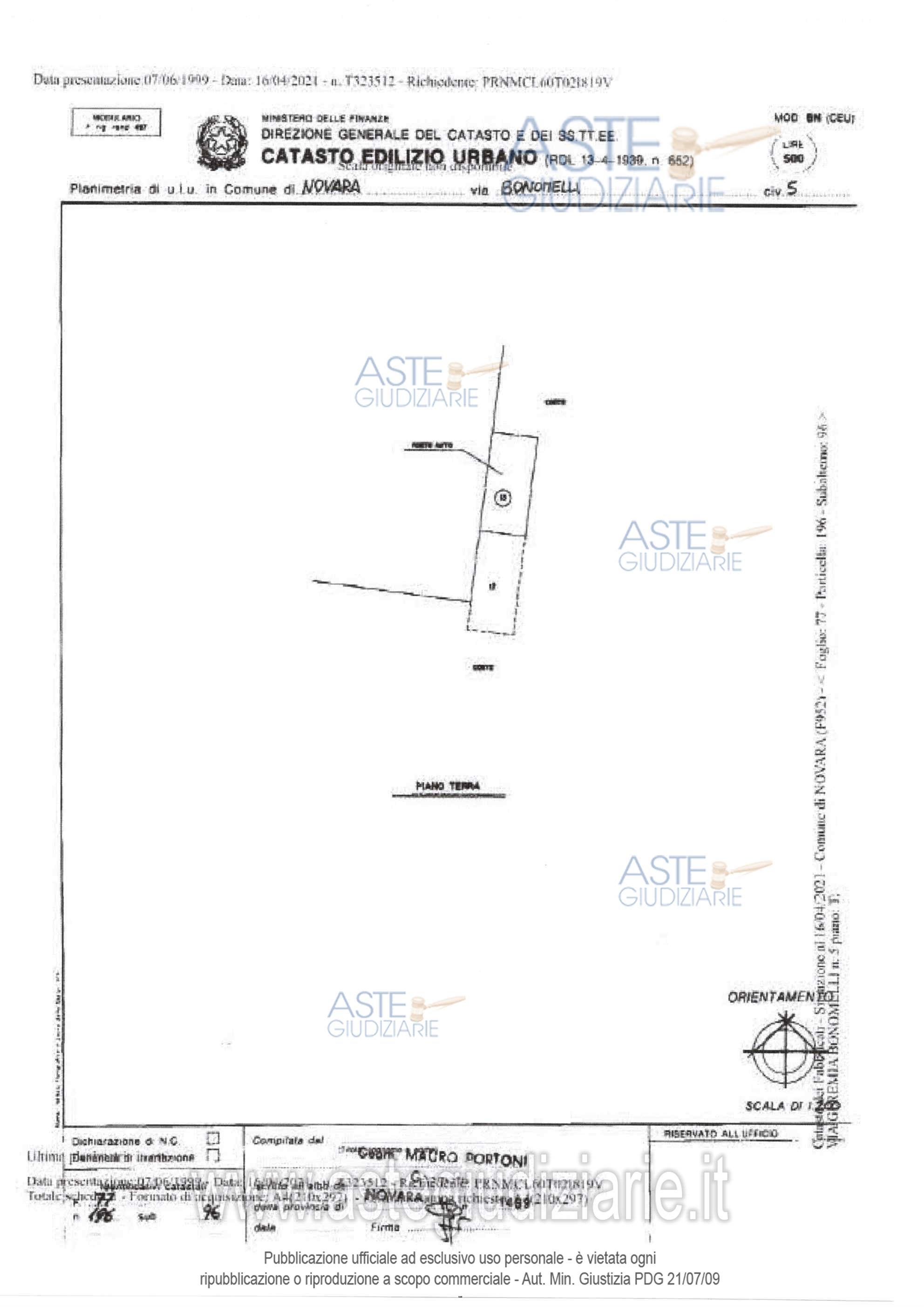 Planimetria del bene