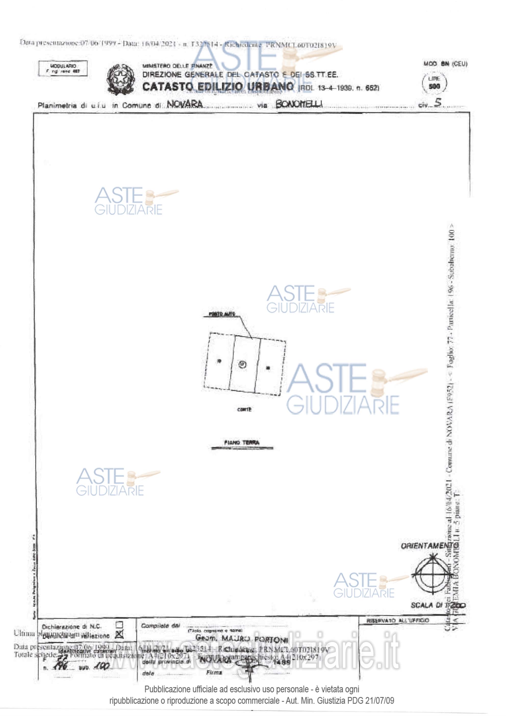 Planimetria del bene