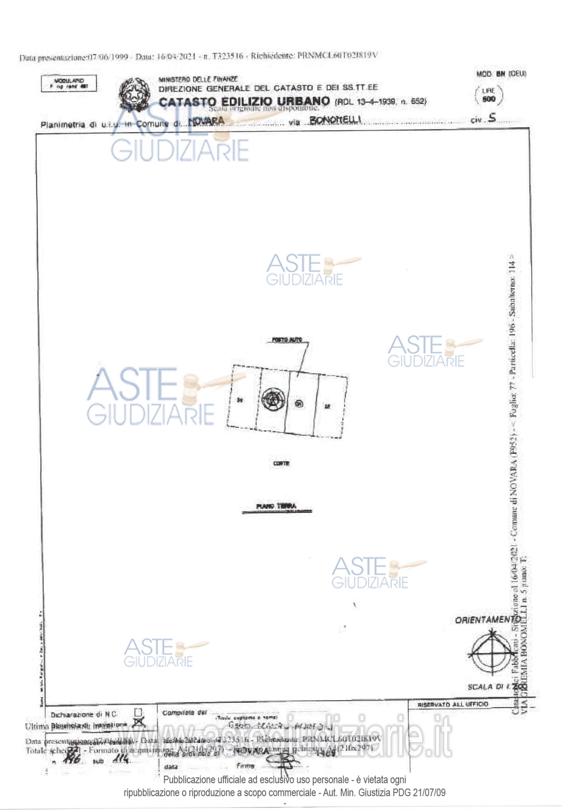 Planimetria del bene