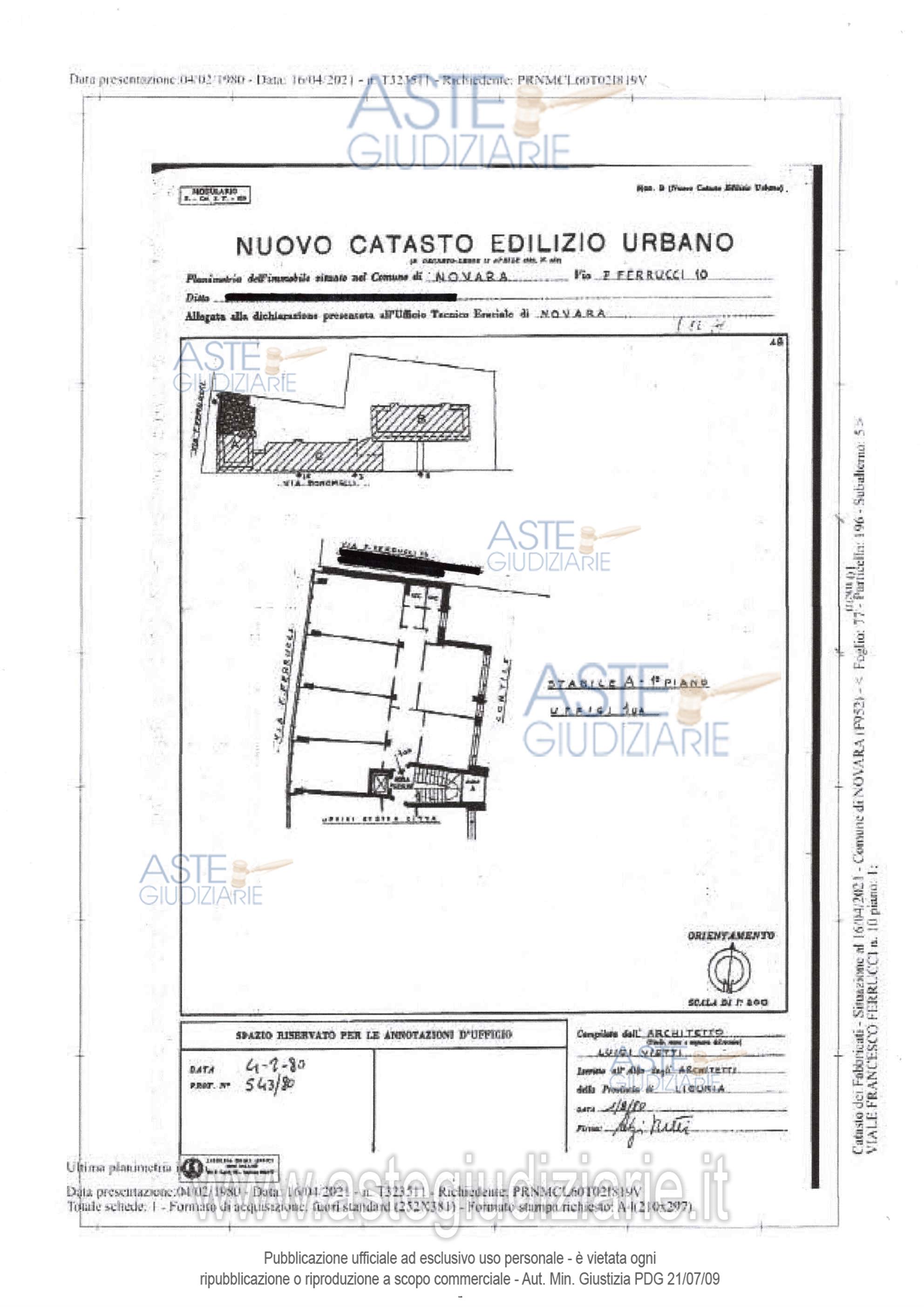 Planimetria del bene