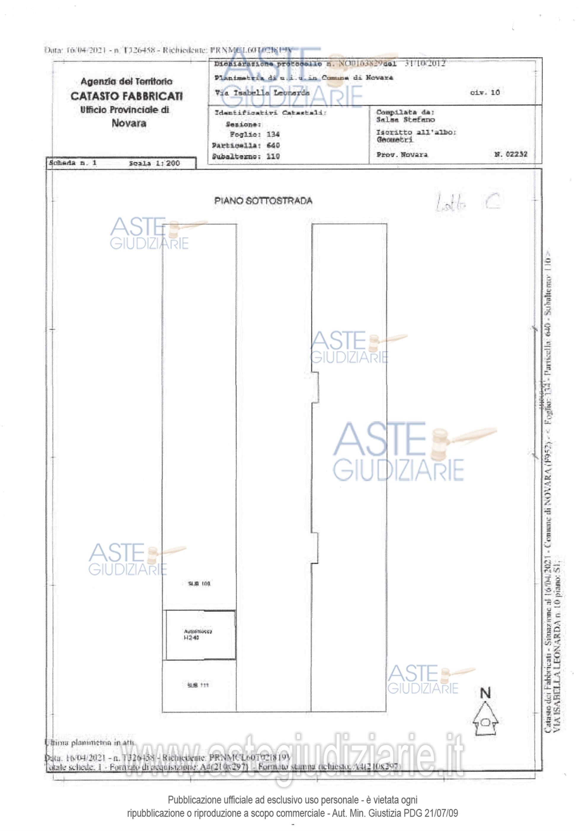 Planimetria del bene