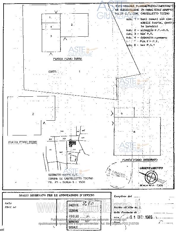 Planimetria del bene