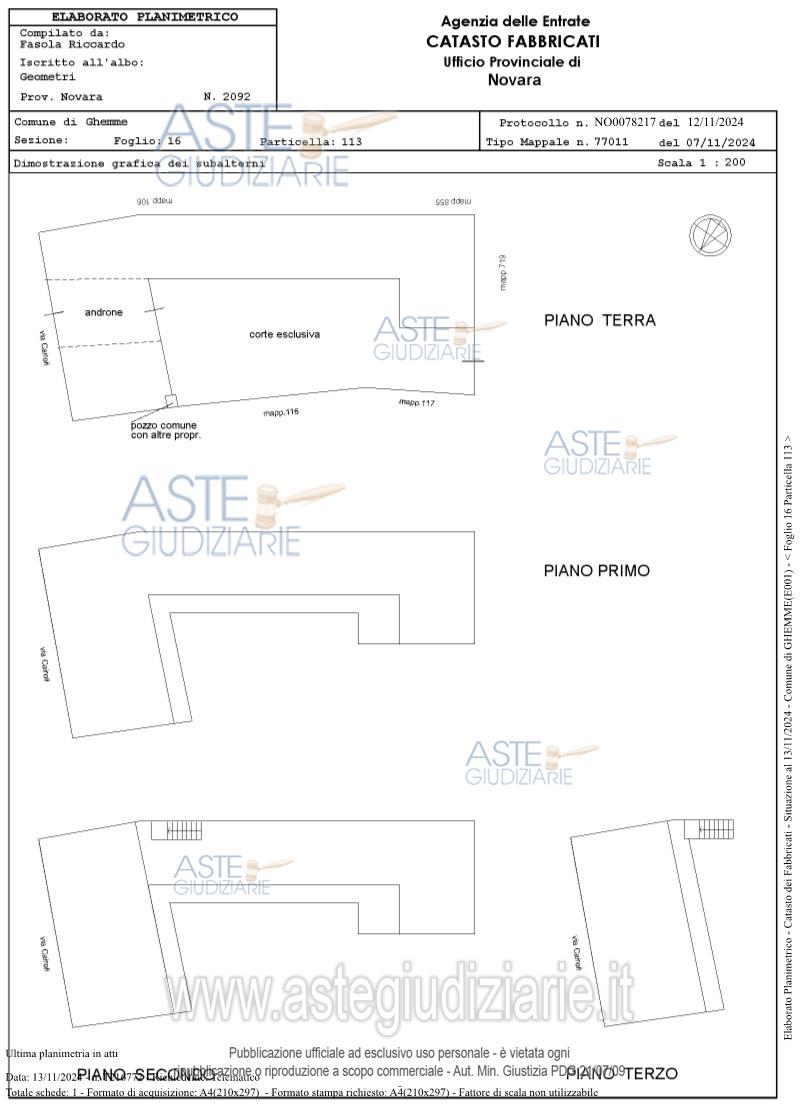 Planimetria del bene