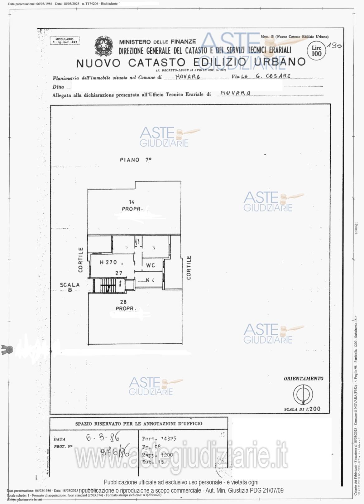 Planimetria del bene