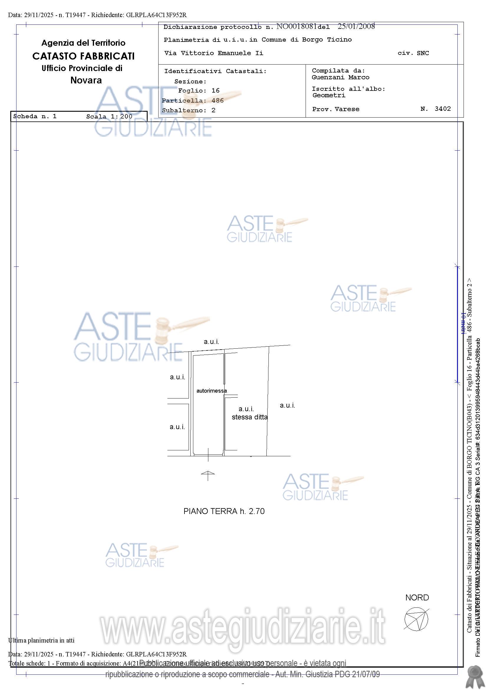 Planimetria del bene