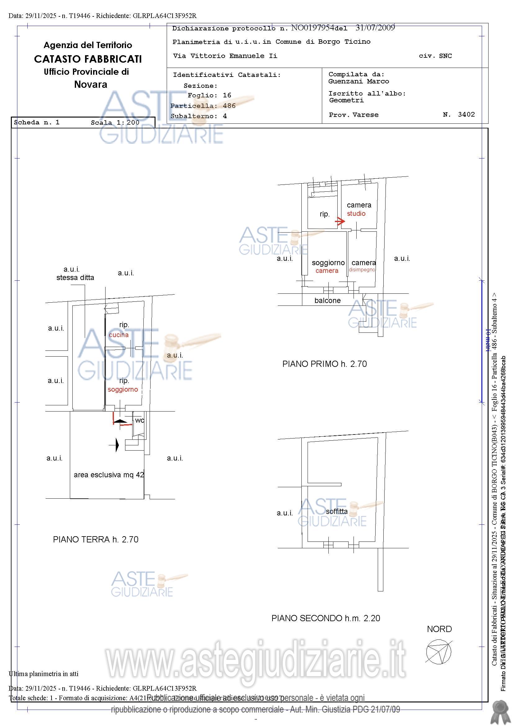 Planimetria del bene