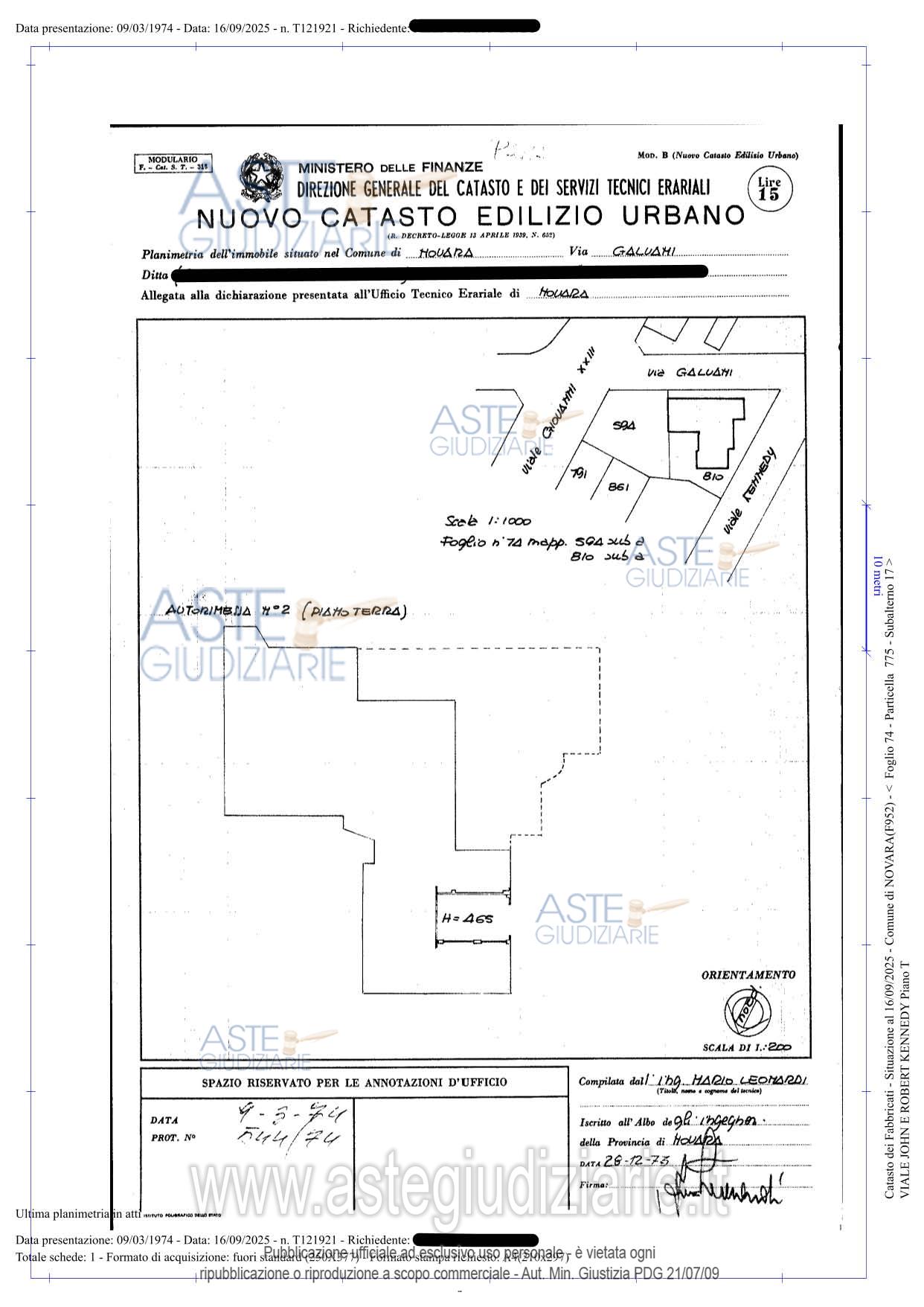 Planimetria del bene