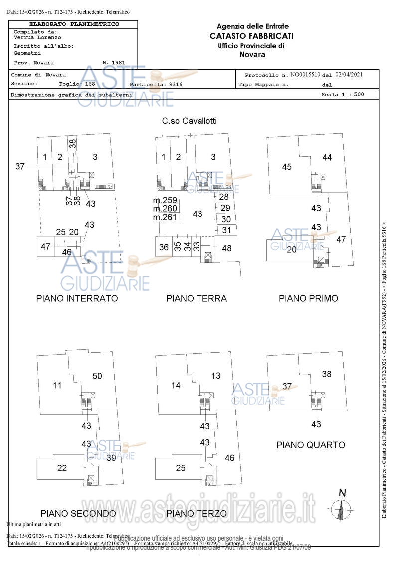 Planimetria del bene