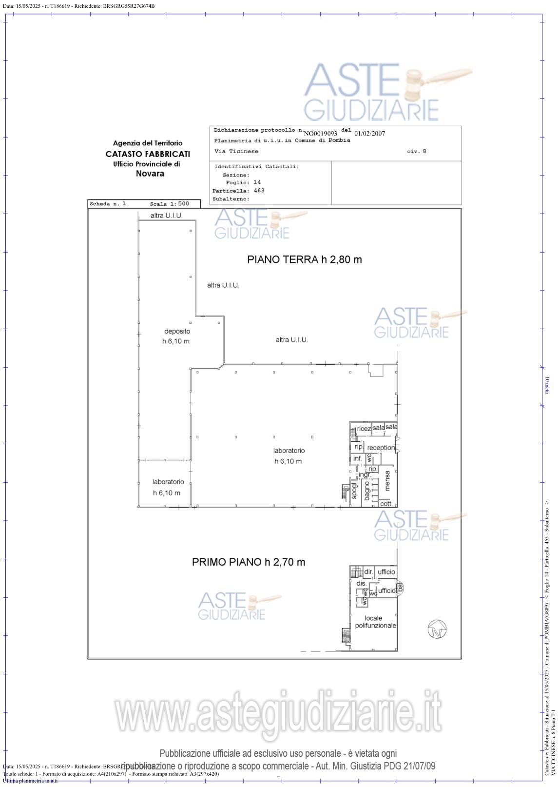 Planimetria del bene