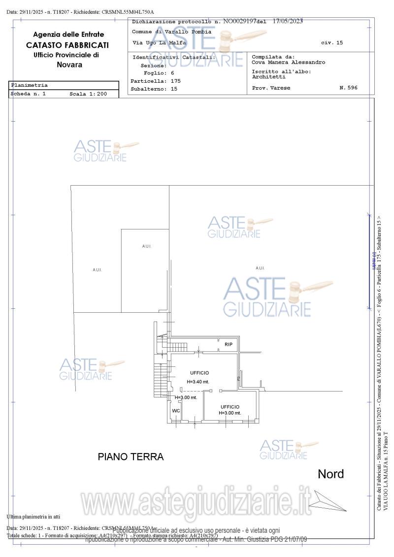 Planimetria del bene