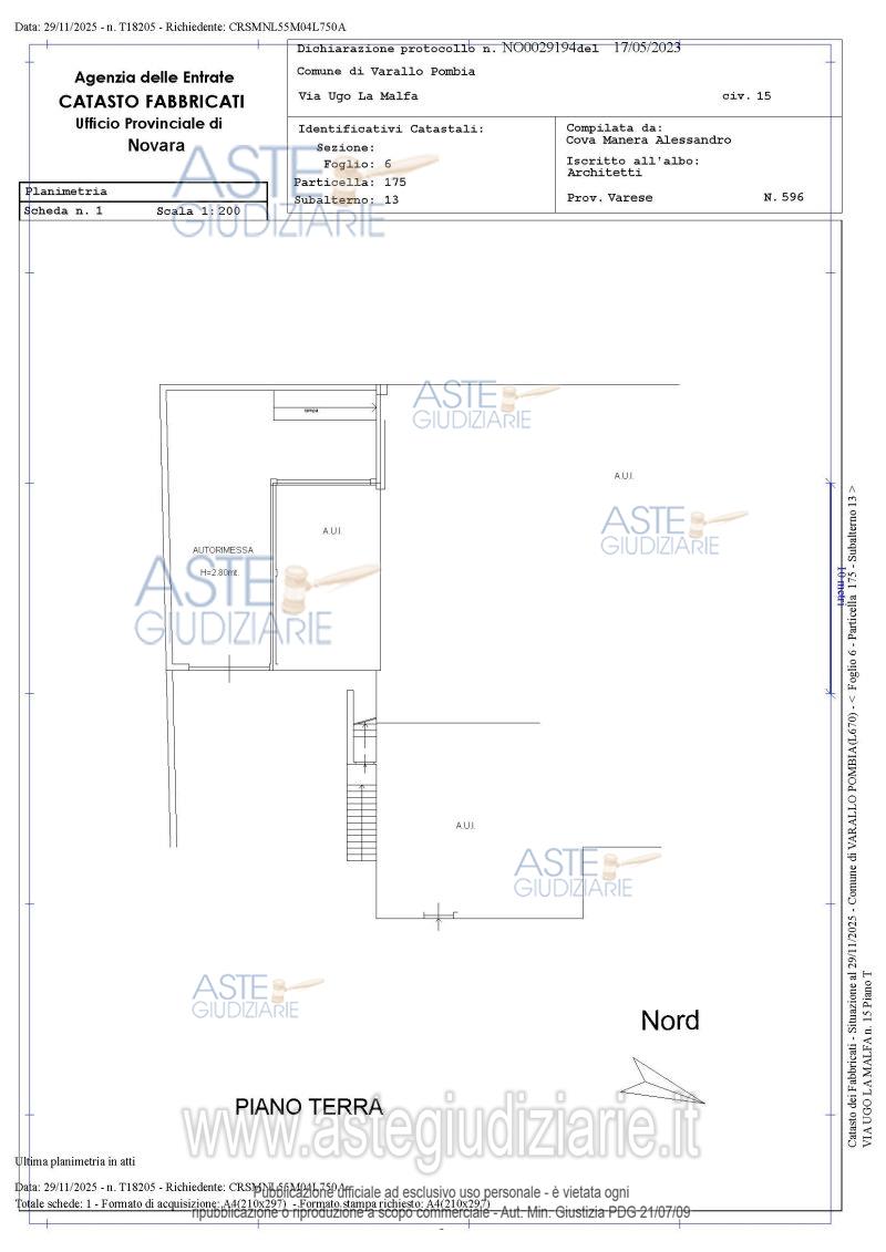 Planimetria del bene