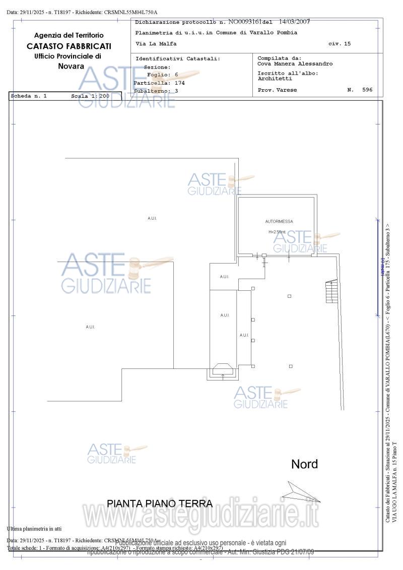 Planimetria del bene