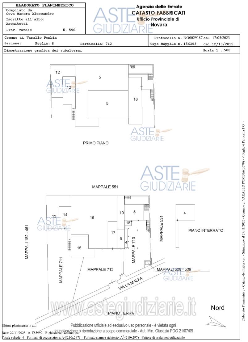 Planimetria del bene