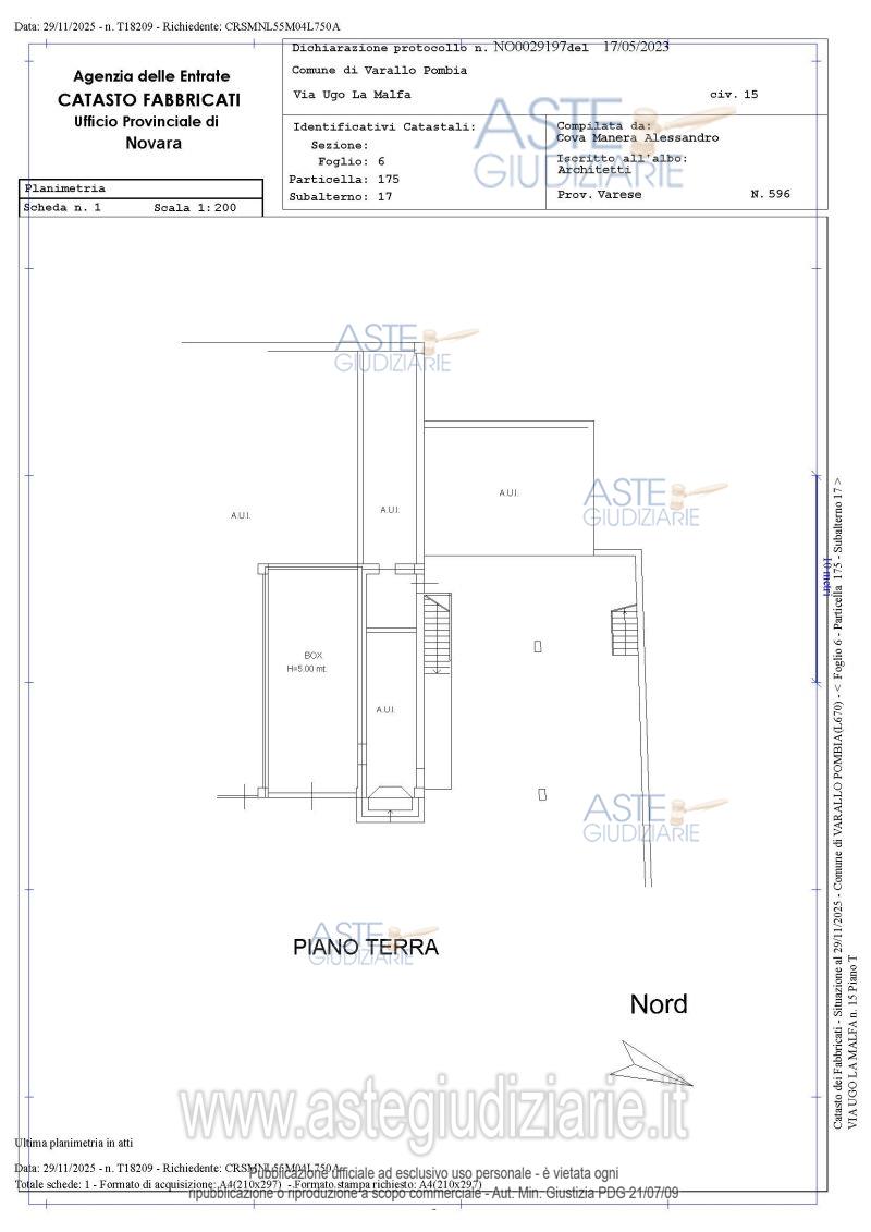 Planimetria del bene