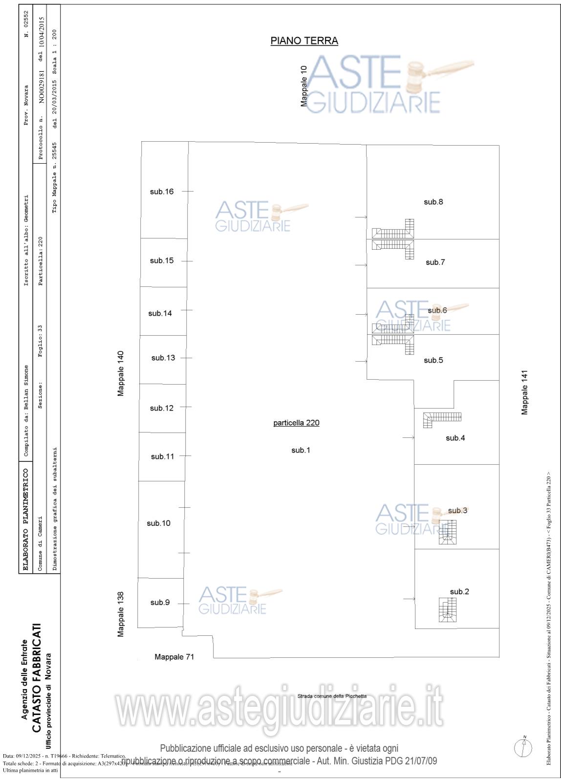Planimetria del bene