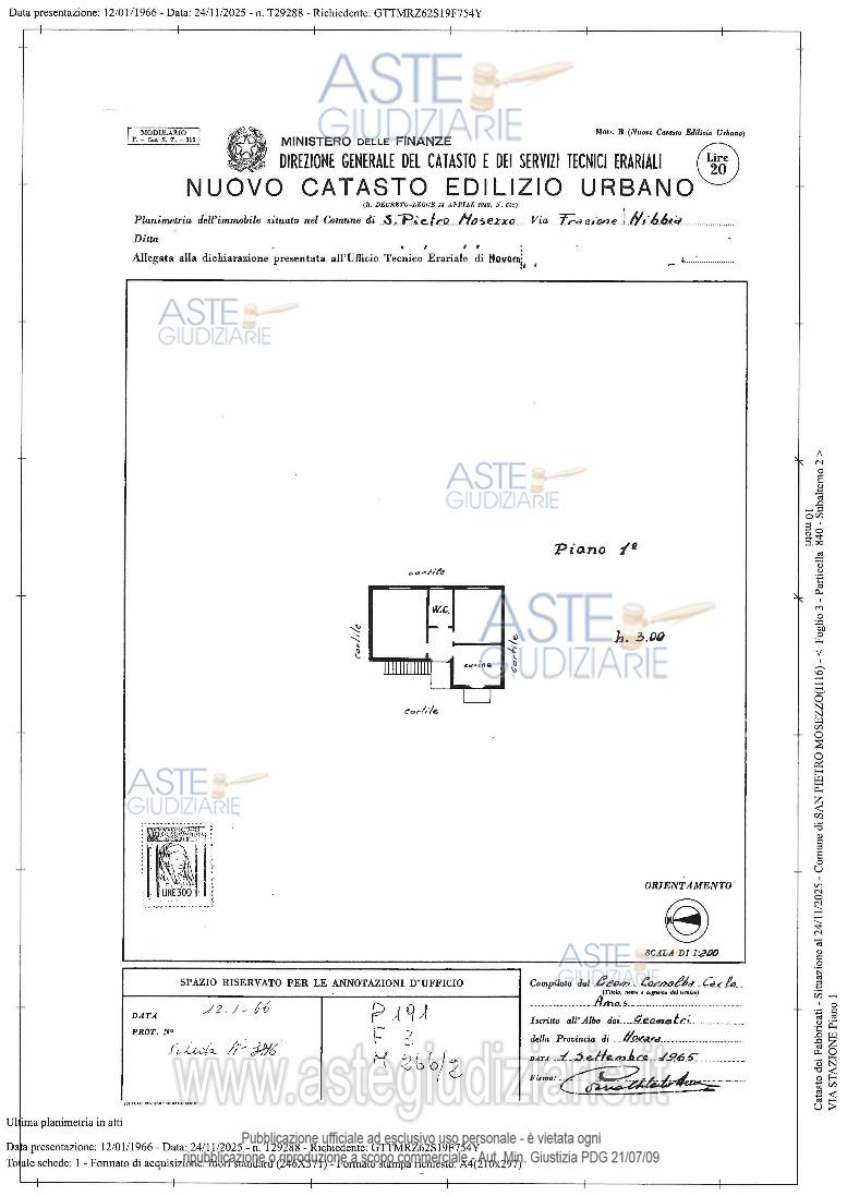 Planimetria del bene