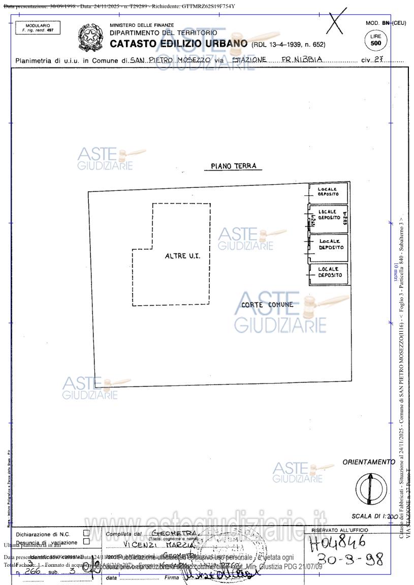 Planimetria del bene