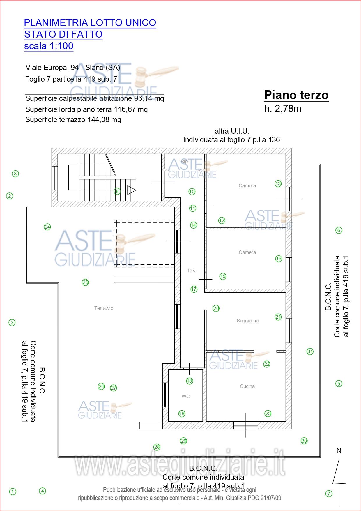 Planimetria del bene