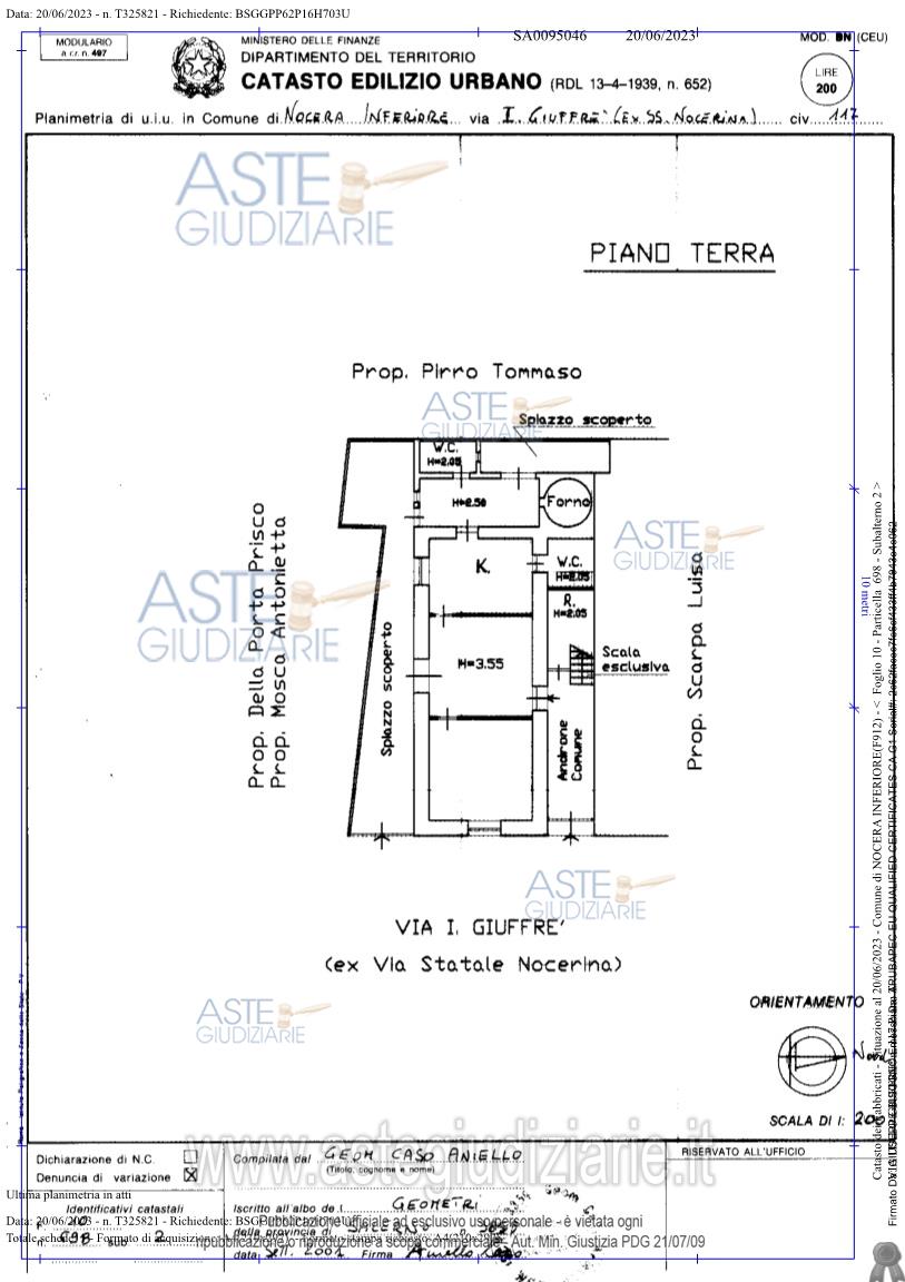 Planimetria del bene